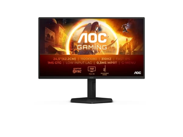 AOC G4 25G4SXU, 62,2 cm (24.5"), 1920 x 1080 piksler, Full HD, LED, 1 ms, Sort, Grå Sort, Grå