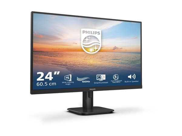 Philips 24E1N1200A - 1000 Series - LED-skjerm - 24" (23.8" synlig) - 1920 x 1080 Full HD (1080p) @ 100 Hz - IPS - 250 cd/m² - 1300:1 - 1 ms - HDMI, V