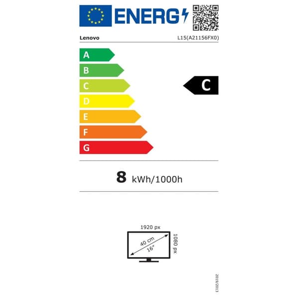Näyttö Lenovo L15 Full HD 15,6" 60 Hz