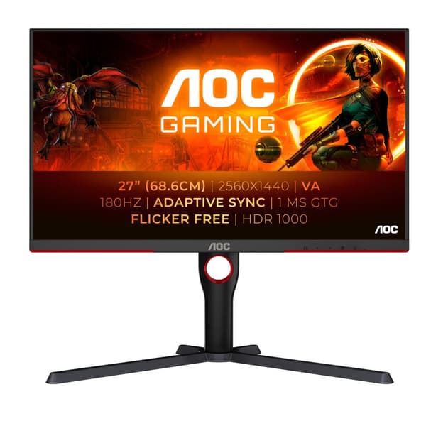 Pelinäyttö AOC Q27G3XMN/BK 2K 27" 180 Hz musta