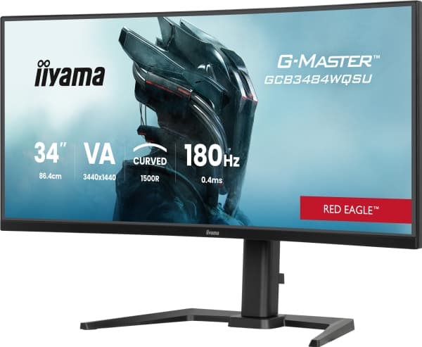 iiyama G-MASTER GCB3484WQSU-B1, 86.4 cm (34"), 3440 x 1440 pixels, UltraWide Quad HD, LED, 0.4 ms, Black