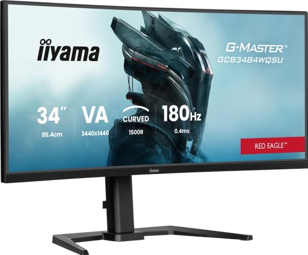iiyama G-MASTER GCB3484WQSU-B1, 86.4 cm (34"), 3440 x 1440 pixels, UltraWide Quad HD, LED, 0.4 ms, Black