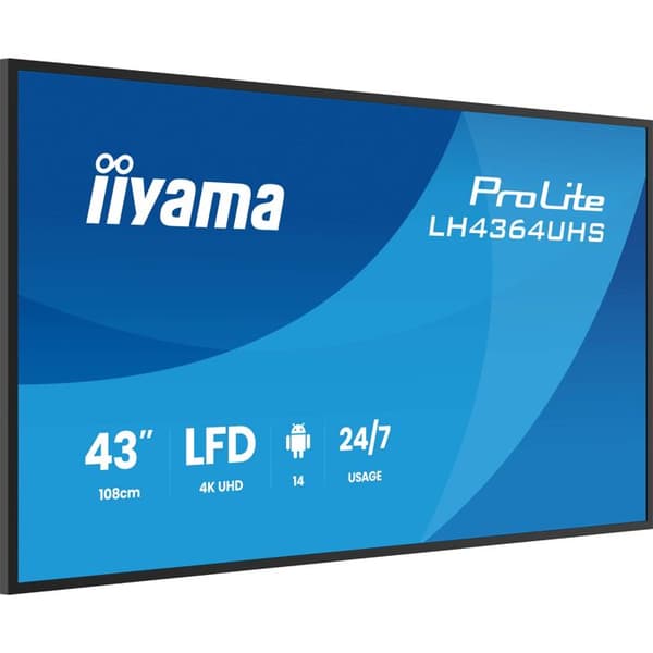 Digital display screen - IIYAMA - Prolite LH4364UHS-B1AG - 4K UHD - 43 tum - Android 14 OS