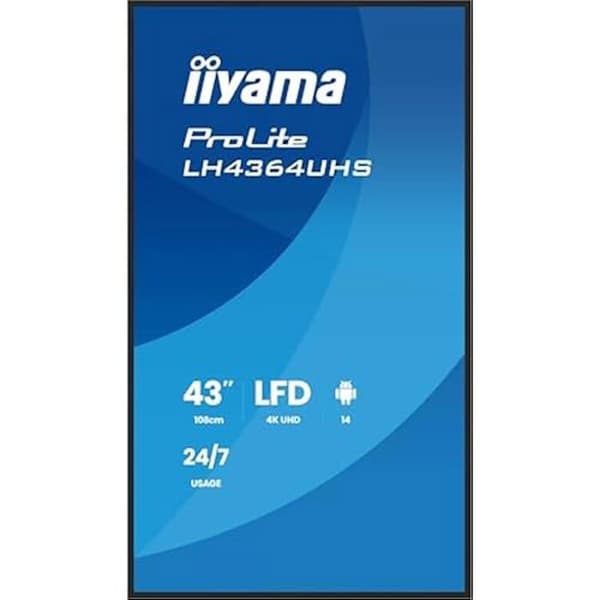 Digital display screen - IIYAMA - Prolite LH4364UHS-B1AG - 4K UHD - 43 tum - Android 14 OS