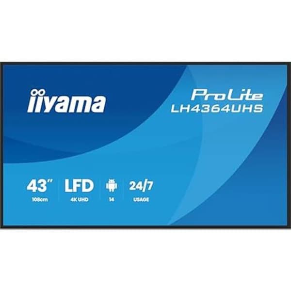 Digital display screen - IIYAMA - Prolite LH4364UHS-B1AG - 4K UHD - 43 tum - Android 14 OS