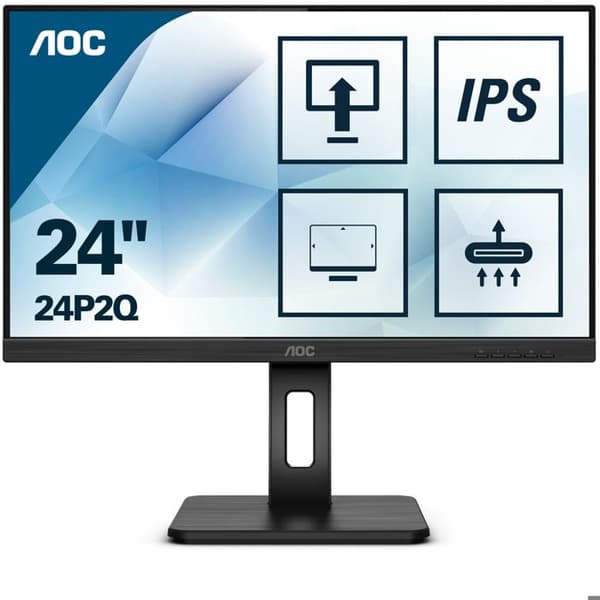 AOC 24P2Q 60 cm (23,8 tum) bildskärm (DVI, HDMI, DisplayPort, USB-hubb, 4 ms svarstid, 1920x1080, 75 Hz, vridbar) svart