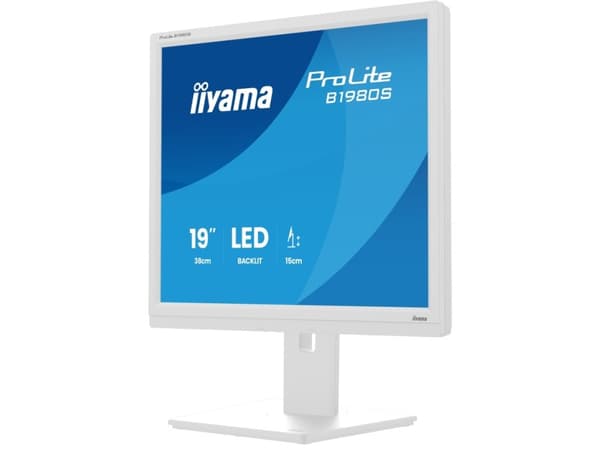 iiyama ProLite B1980S-W1, 48,3 cm (19"), 1280 x 1024 piksler, SVGA, LED, 3 ms, Hvit