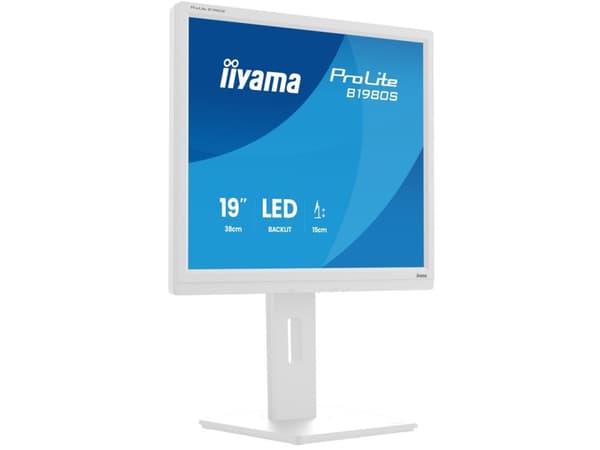 iiyama ProLite B1980S-W1, 48,3 cm (19"), 1280 x 1024 piksler, SVGA, LED, 3 ms, Hvit