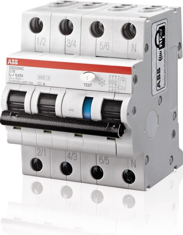 ABB System pro M compact DS Fejlstrømsafbryder 3P+N 16A 30mA