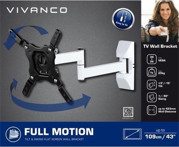 Vivanco BFMO 6020 B 109,2 cm (43'') Hvid