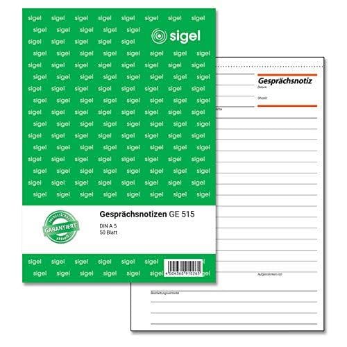 SIGEL GE515 opkaldssedler A5, 50 ark