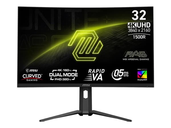 MSI MAG 321CUPDF, 80 cm (31.5"), 3840 x 2160 piksler, 4K Ultra HD, LCD, 0,5 ms, Sort Sort