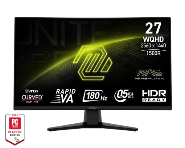 MSI MAG 274CQF, 68,6 cm (27"), 2560 x 1440 piksler, Wide Quad HD, 0,5 ms, Sort