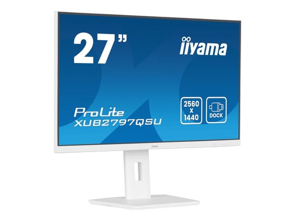 iiyama ProLite XUB2797QSU-W2 - LED-skärm - 27" - 2560 x 1440 QHD @ 100 Hz - IPS - 300 cd/m² - 1300:1 - 1 ms - HDMI, DisplayPort - högtalare - matt vi