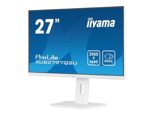 iiyama ProLite XUB2797QSU-W2 - LED-skärm - 27" - 2560 x 1440 QHD @ 100 Hz - IPS - 300 cd/m² - 1300:1 - 1 ms - HDMI, DisplayPort - högtalare - matt vi Vit