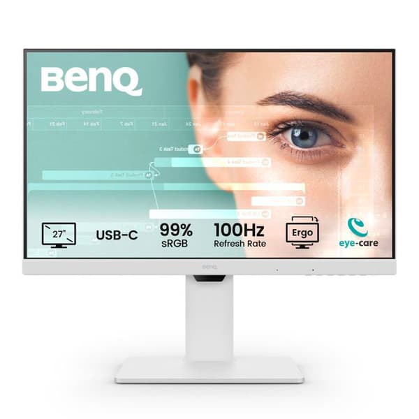 27' Full HD 100Hz-skärm idealisk för kontoret med en elegant vit design.