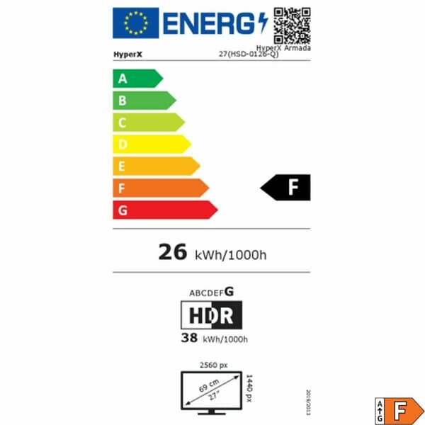 Pelinäyttö HP 64V69AA Quad HD 27"