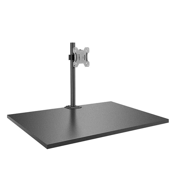 Lindy Single Display Short Bracket m - stang- og skrivebordsklemme - Skrivebordsmontering til skærm (justerbar arm) - Stål - Sølv - Skærmstørrelse: 43 Sort
