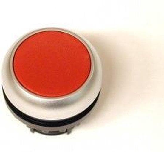 Eaton (Moeller) trykknap flad,rt,rast.,blank M22-DR-R knappens farve rød, antal kommandopunkter 1, design af objektivet rundt, huldiameter 22,3mm, bes
