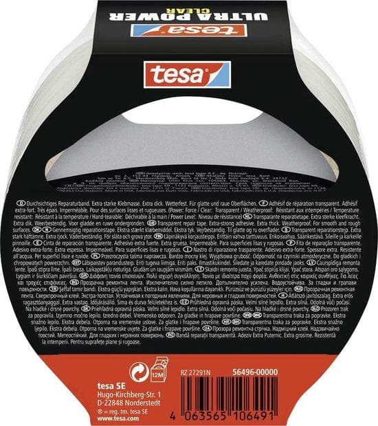 tesa ULTRA POWER CLEAR 56496-00000-00 reparationstape gennemsigtig (L x B) 10 mx 48 mm 1 stk (56496-00000-00)