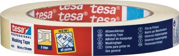 Tesa Maskeringstape 4323 25mm 50M Lysegul
