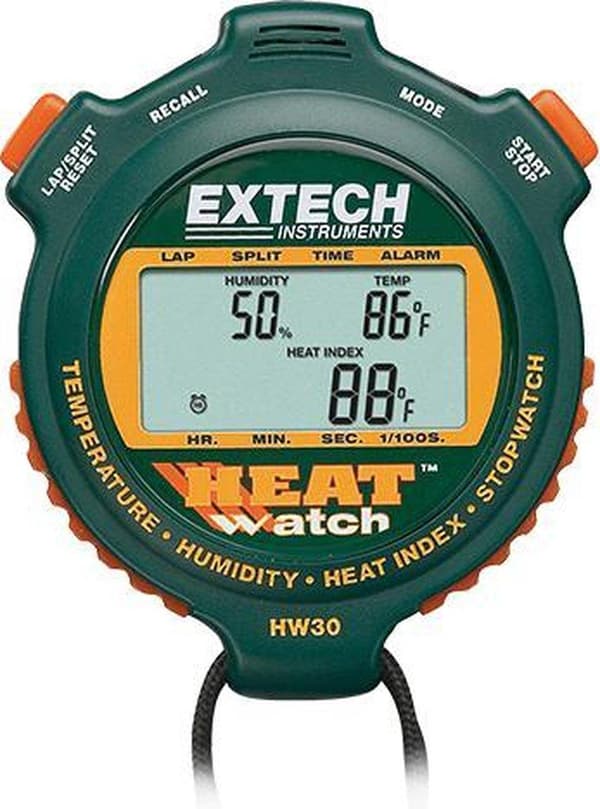 Extech Instruments fugtighed/temperatur stopur, decimal stopur/ur, baggrundsbelyst LCD-skærm (HW30)