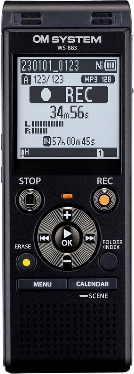 OM System WS-883 Digital dikteringsmaskin Drifttid (max.) 2080 timmar Svart