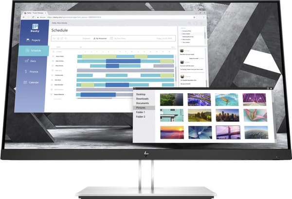 HP E27q G4 68,6 cm (27") 2560 x 1440 pikseliä Quad HD musta, hopea