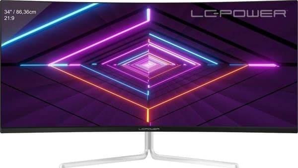 LC-Power LC-M34-UWQHD-100-C-V3 Datorskärm 86,4 cm (34") 3440 x 1440 pixlar UltraWide Quad HD LCD Vit (LC-M34-UWQHD-100-C-V3)