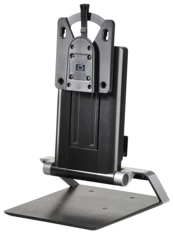 HP Integrated Work Center Stand Desktop Mini / Thin Clients - Skærm/skrivebordsstander - 17-24 - til HP 260 G2, t310 G2, t430, t530, t628, Z24; Krom b