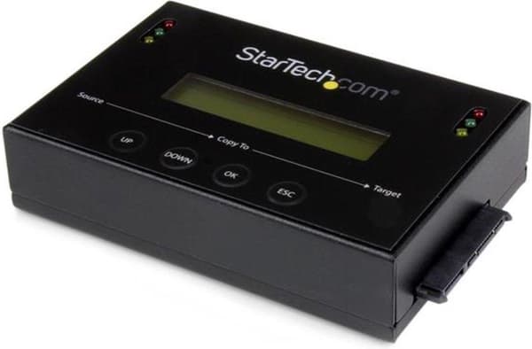 StarTech 2,5 og 3,5 tommer SATA Harde-schijfduplicator og -wisser - 6 GB/min - Billedbackup - Sort