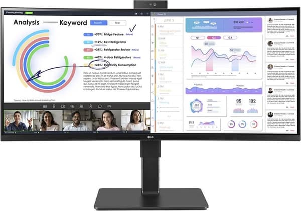 LG 34BQ77QC-B - Böjd bildskärm - 3440X1440 - Svart