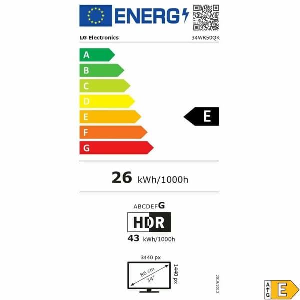 Näyttö LG 34WR50QK-B 34" 4K Ultra HD LCD Wide Quad HD