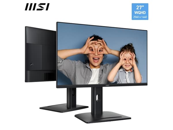 MSI Pro MP275QPG 27 Inch Monitor, QHD (2560 x 1440), 100Hz, IPS, 1ms, 2x HDMI 2.0b, 1x DP 1.2a output, Built-in Speakers, Anti-Glare, Anti-Flicker, L