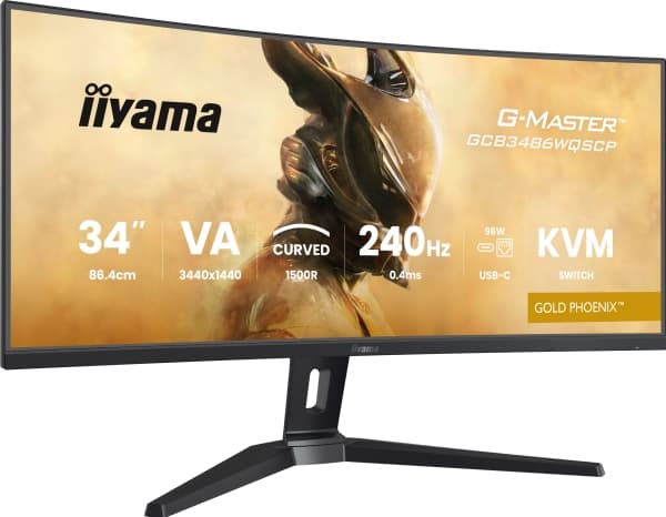iiyama G-MASTER GCB3486WQSCP-B1, 86,4 cm (34"), 1440 x 3440 piksler, 4K Ultra HD, 0,4 ms, Sort
