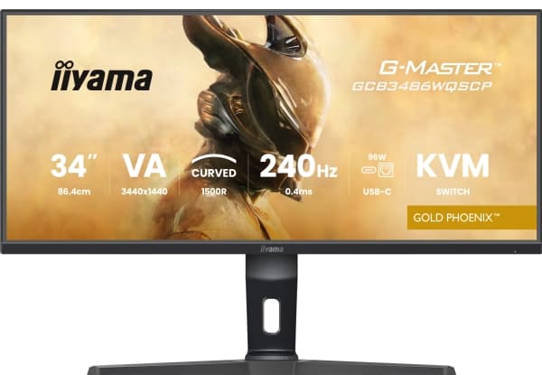 iiyama G-MASTER GCB3486WQSCP-B1, 86,4 cm (34"), 1440 x 3440 piksler, 4K Ultra HD, 0,4 ms, Sort