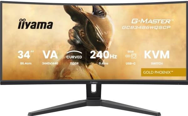 iiyama G-MASTER GCB3486WQSCP-B1, 86,4 cm (34"), 1440 x 3440 piksler, 4K Ultra HD, 0,4 ms, Sort