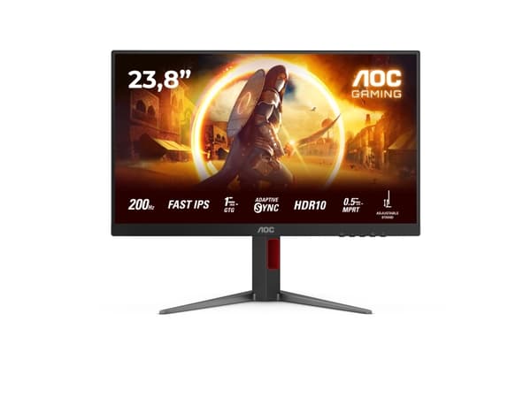 AOC G4 24G4HA, 60,5 cm (23.8"), 1920 x 1080 pixel, Fuld HD, LED, 1 ms, Sort, Rød