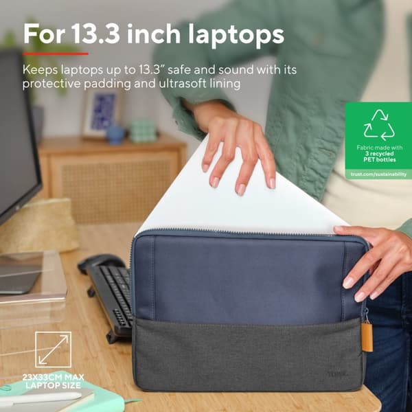 Trust Lisboa Sleeve för laptop 13,3" Blå