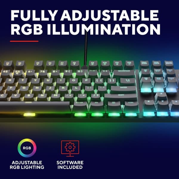 Trust GXT 871 Zora Mekaniskt gamingtangentbord Nordisk layout