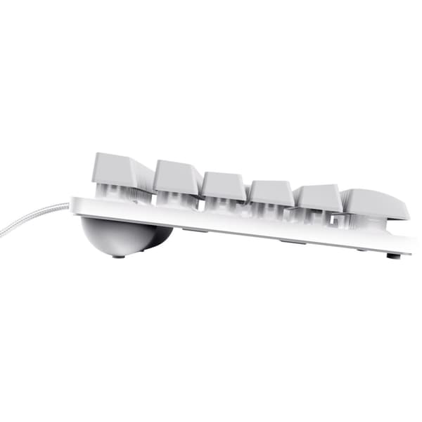 Trust GXT 833W Thado Gamingtangentbord TKL RGB Nordisk layout Vit
