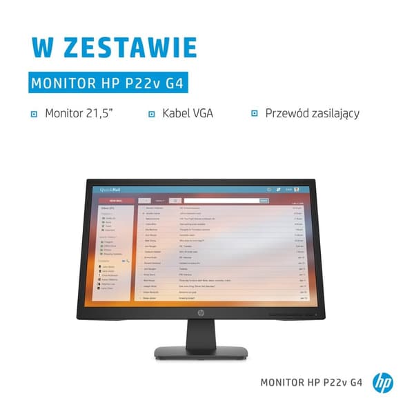 HP P22v G4 datorskärm 54,6 cm (21,5 tum) 1920 x 1080 pixlar Full HD Svart