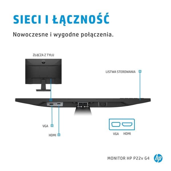 HP P22v G4 datorskärm 54,6 cm (21,5 tum) 1920 x 1080 pixlar Full HD Svart