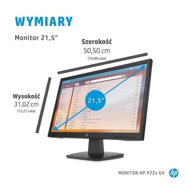 HP P22v G4 datorskärm 54,6 cm (21,5 tum) 1920 x 1080 pixlar Full HD Svart