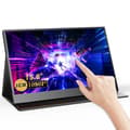 Miniatyrbillede 2 af 2: Bærbar Touchscreen Skærm, 15,6 Tommer 1080P Display, Indbyggede Højttalere,sort, EU-stik