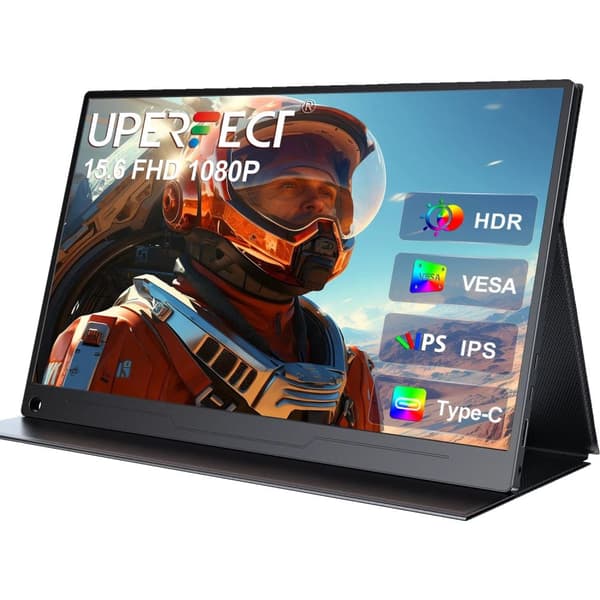 4K Bærbar Skærm 15,6", IPS Panel, HDR400,EU stik, 15.6tommer 1080P