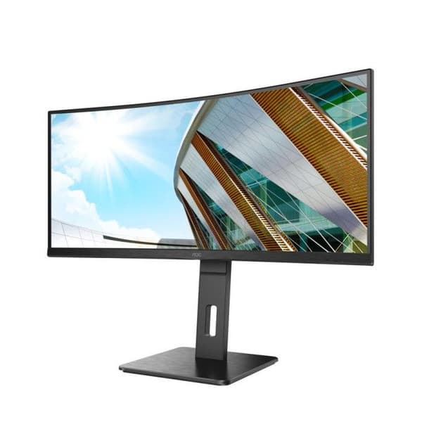 AOC CU34P2A 86 cm (34 tum) böjd bildskärm (HDMI, DisplayPort, USB-hubb, 3440 x 1440 px, 100 Hz, FreeSync) svart