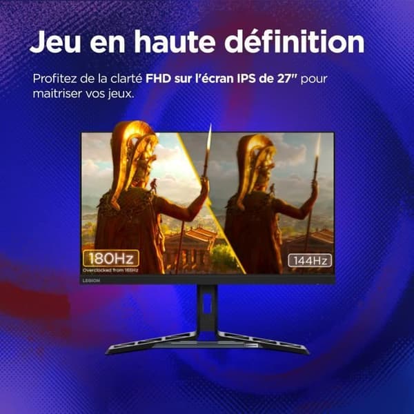 PC Gamer Skärm - LENOVO Legion R27i-30 - 27" IPS FHD 165Hz - 0,5ms - HDMI 2.1 - DP 1.4 - FreeSync Premium - Ergonomisk
