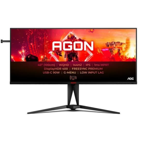 PC Gamer-skärm - AOC - AG405UXC - 40" IPS UWQHD 1ms 144Hz HDMI DP USB-C HP Pivot Höjdjusterbar Freesync Premium HDR 400