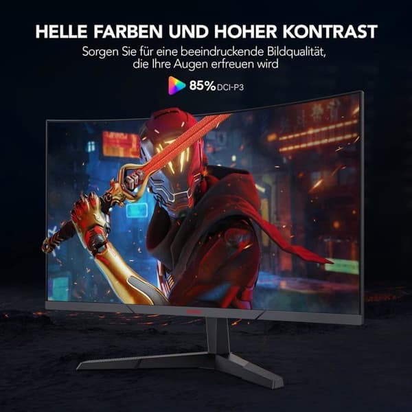 Böjd PC-spelskärm - KOORUI 27E6QC - 27" WQHD - VA Panel - 144Hz - 1ms - 1xHDMI